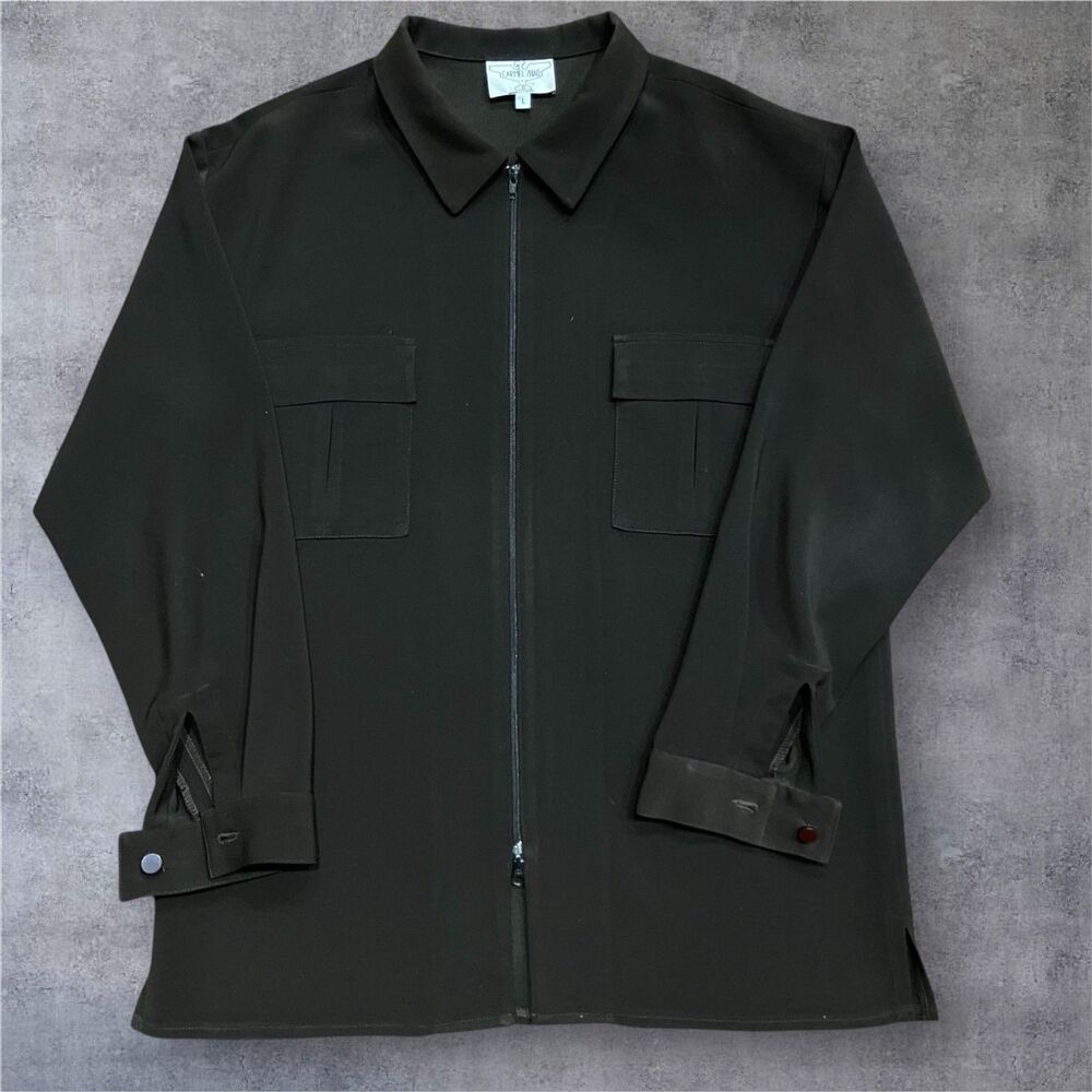 Carmel Zhao Vintage 80s Dark Brown Full Zip Shacket Jacket Men's Size Large